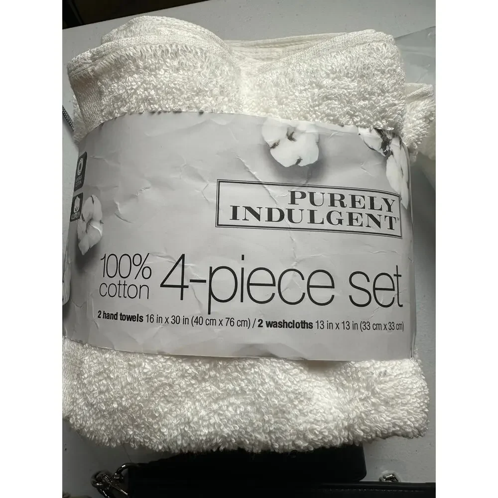 Purely Indulgent 4-piece Egyptian Cotton Hand Towel and Washcloth Set Dark Gray
