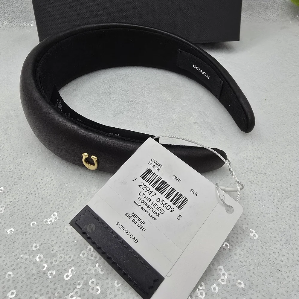 Coach leather headband