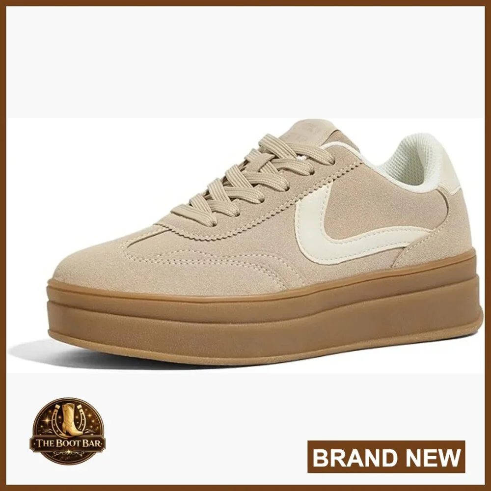 Women's Platform Sneakers Retro Casual Comfortable Walking Shoes Thick Sole