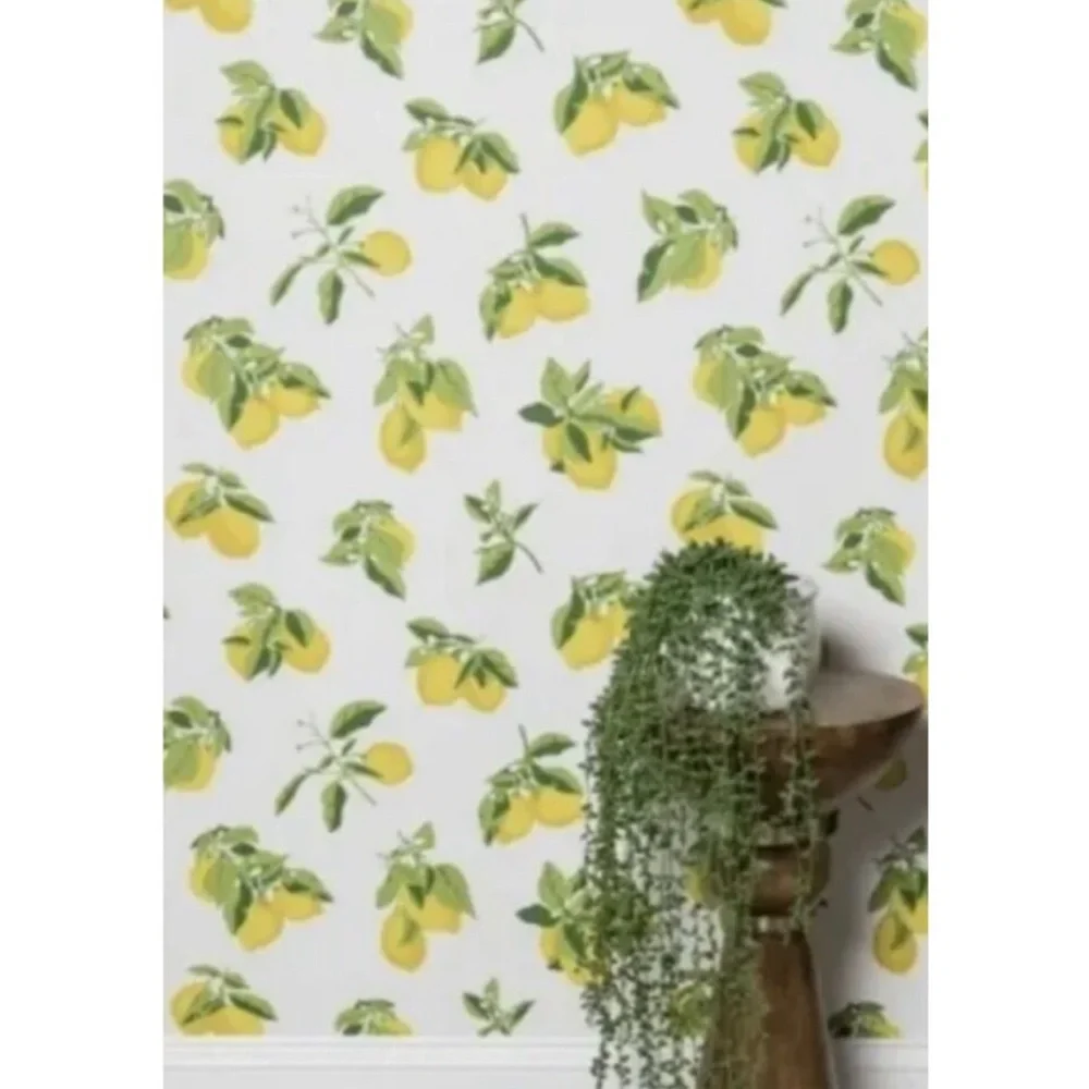 Opalhouse Yellow Lemon & Green Leaf Wallpaper
