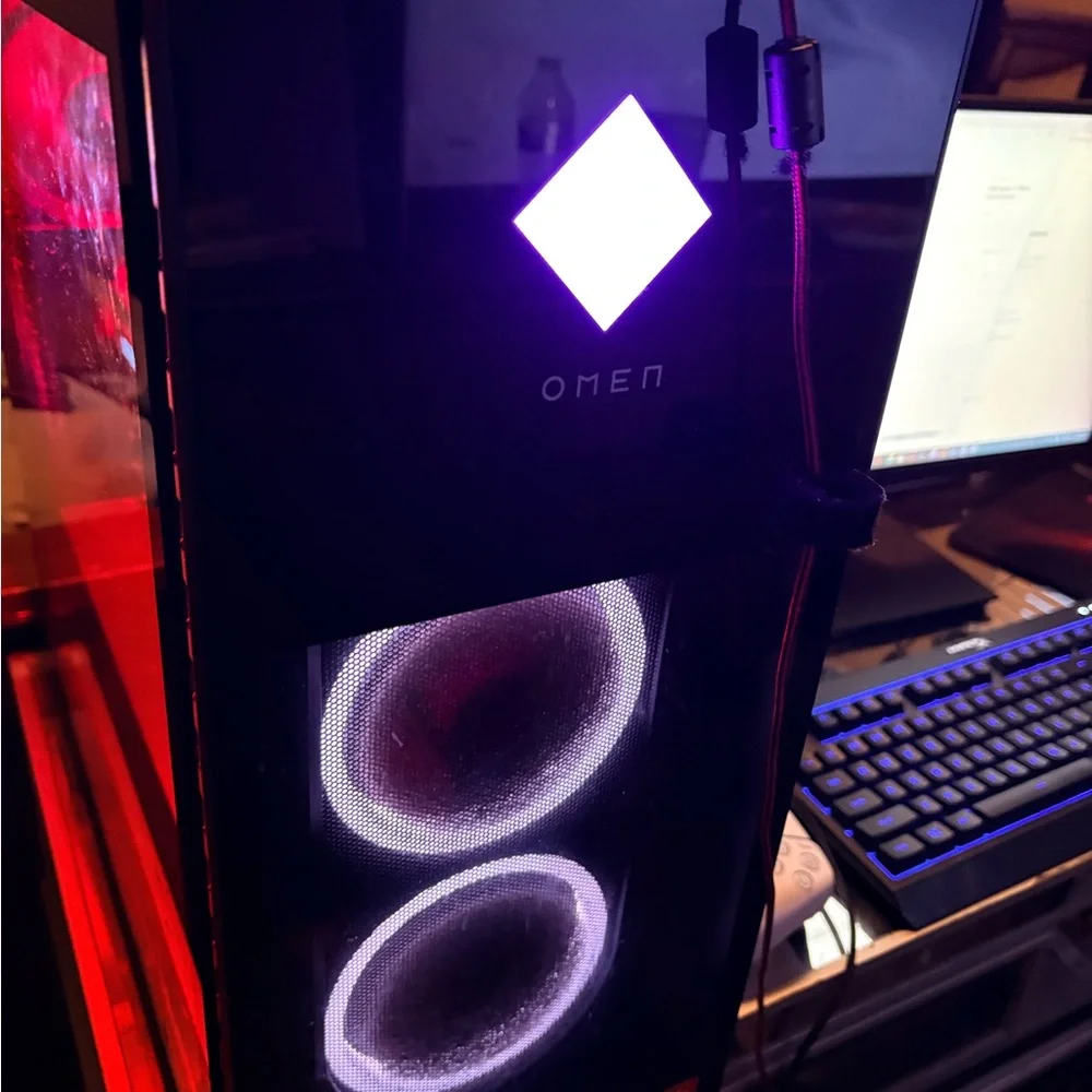 Gaming Desktop — Black with Purple LED Accent gaming pc