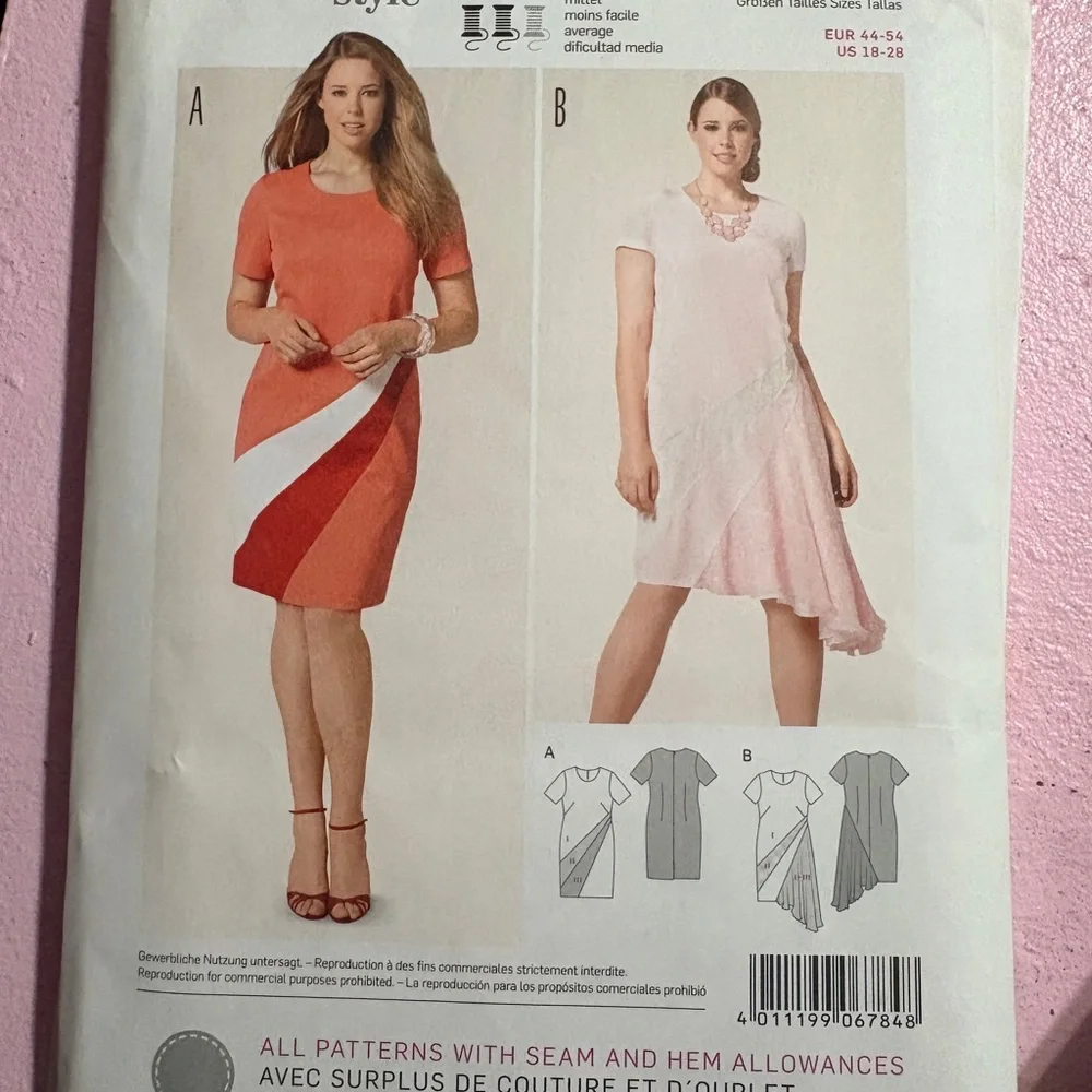 BN UNCUT BURDA 6784 KNIT DRESS SEWING PATTERN