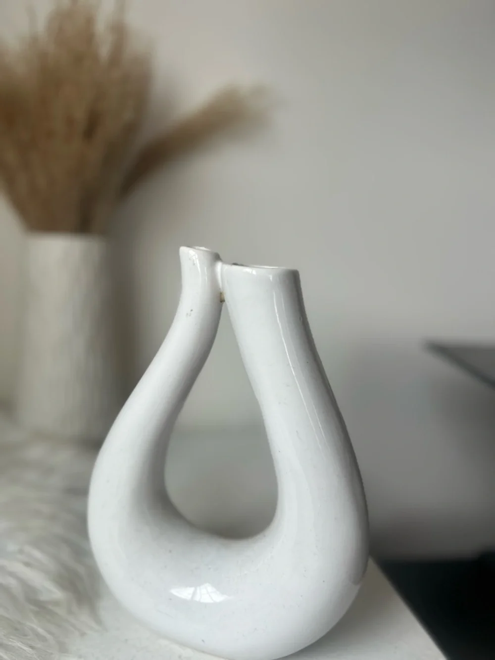 Modern White Ceramic Sculptural Vase new