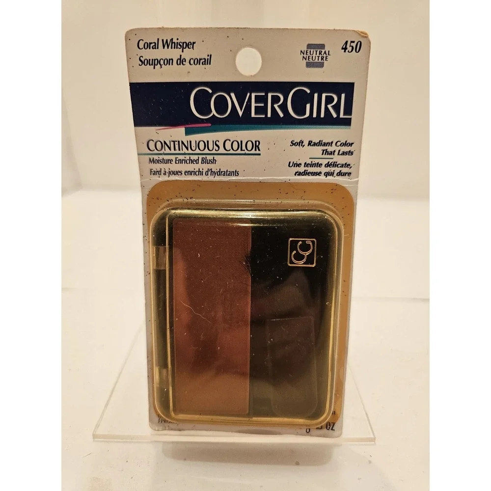 Vintage Cover Girl Continuous‎ Color Blush Moisture Enriched Coral Whisper 450