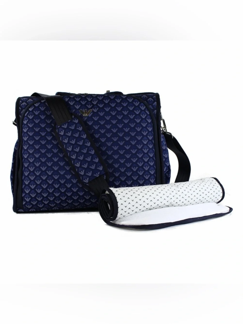 Armani Baby Convertible Diaper Bag Backpack Navy Monogram