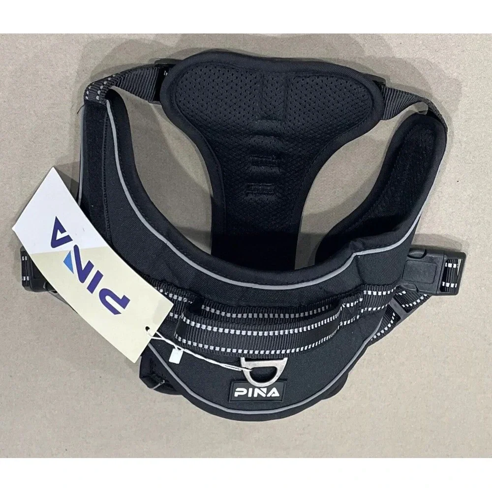 PINA Harness Large Dogs No Pull‎ Harness w/ Adjustable Padded Black No Choke