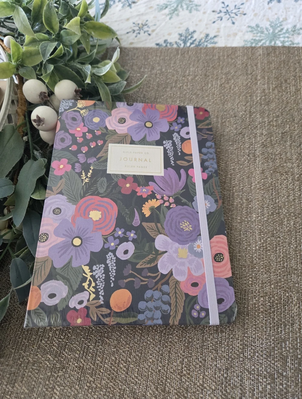 Floral Hardcover Journal Notebook - Purple Floral With Pen