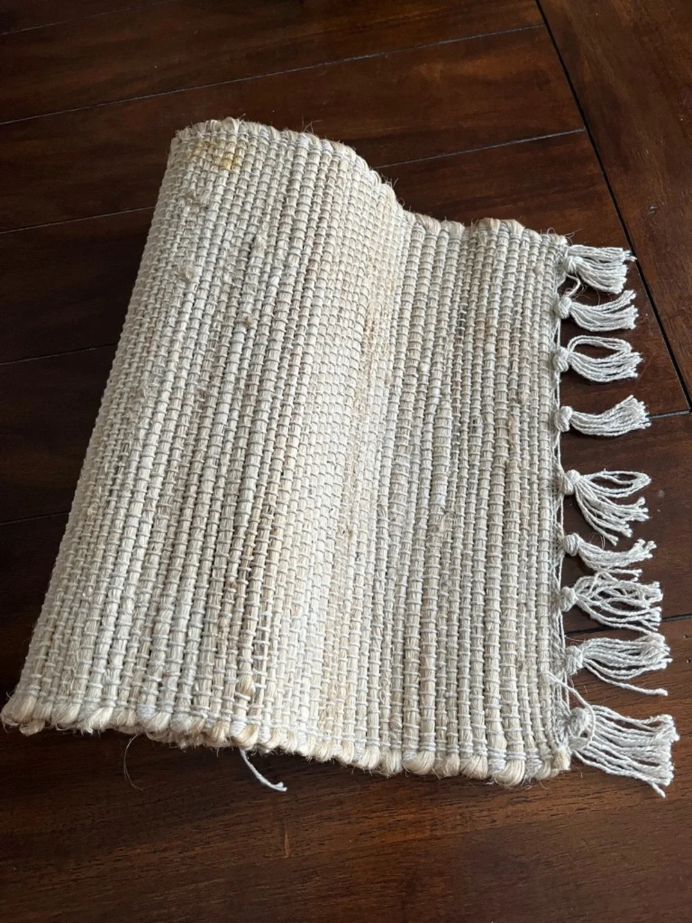 Natural Jute Fringe Table Runner 14x72 Farmhouse Boho Coastal Decor