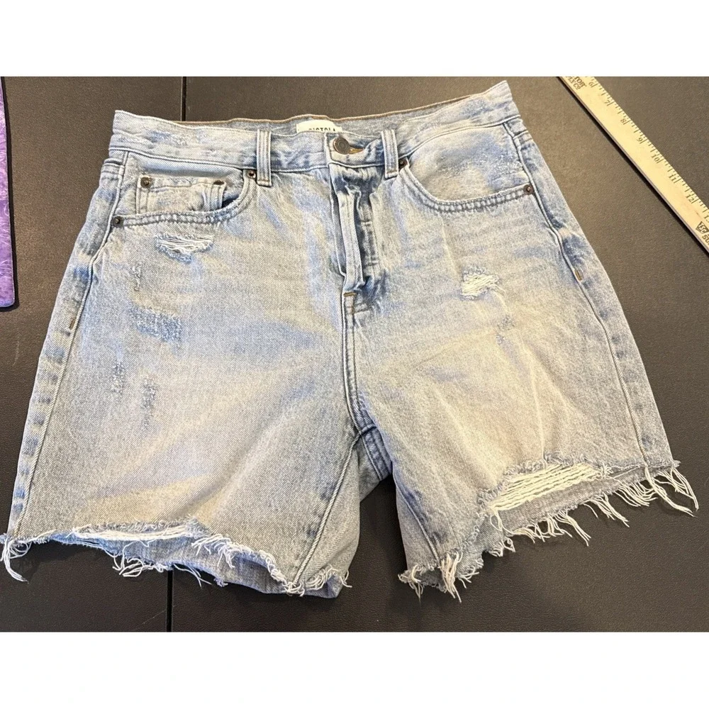 Pistola Womens Size 28 Devin St Tropez Cut Off Light Jean‎ Shorts Button Fly
