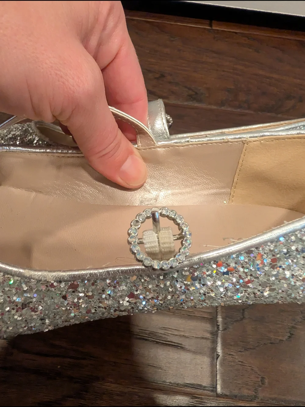 Place silver glitter