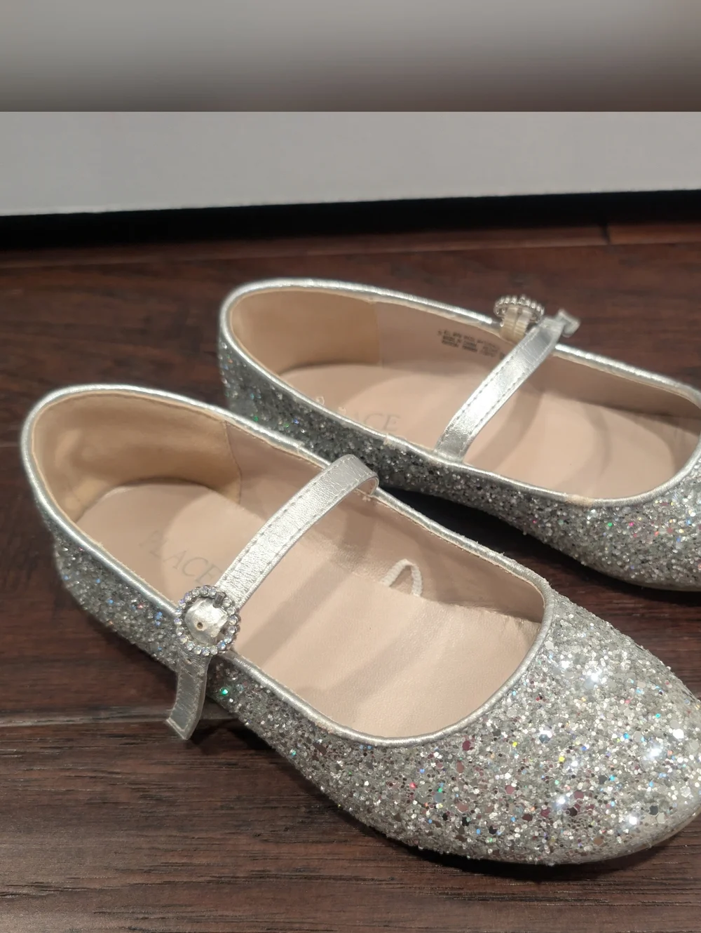 PLACE Silver Glitter Mary Jane Girls Dress Shoes Size 3