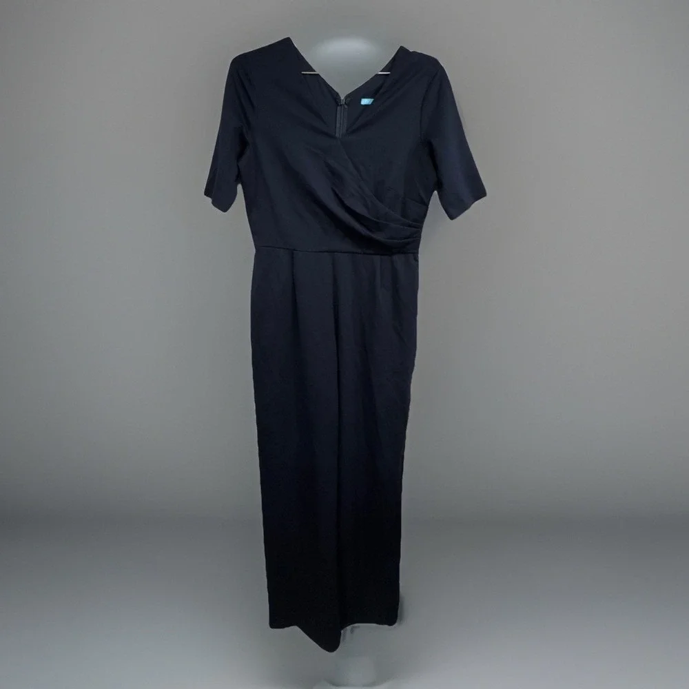 J.McLaughlin Nicole Jumpsuit Navy Blue V-Neck Wrap Front Short Sleeve Small NEW