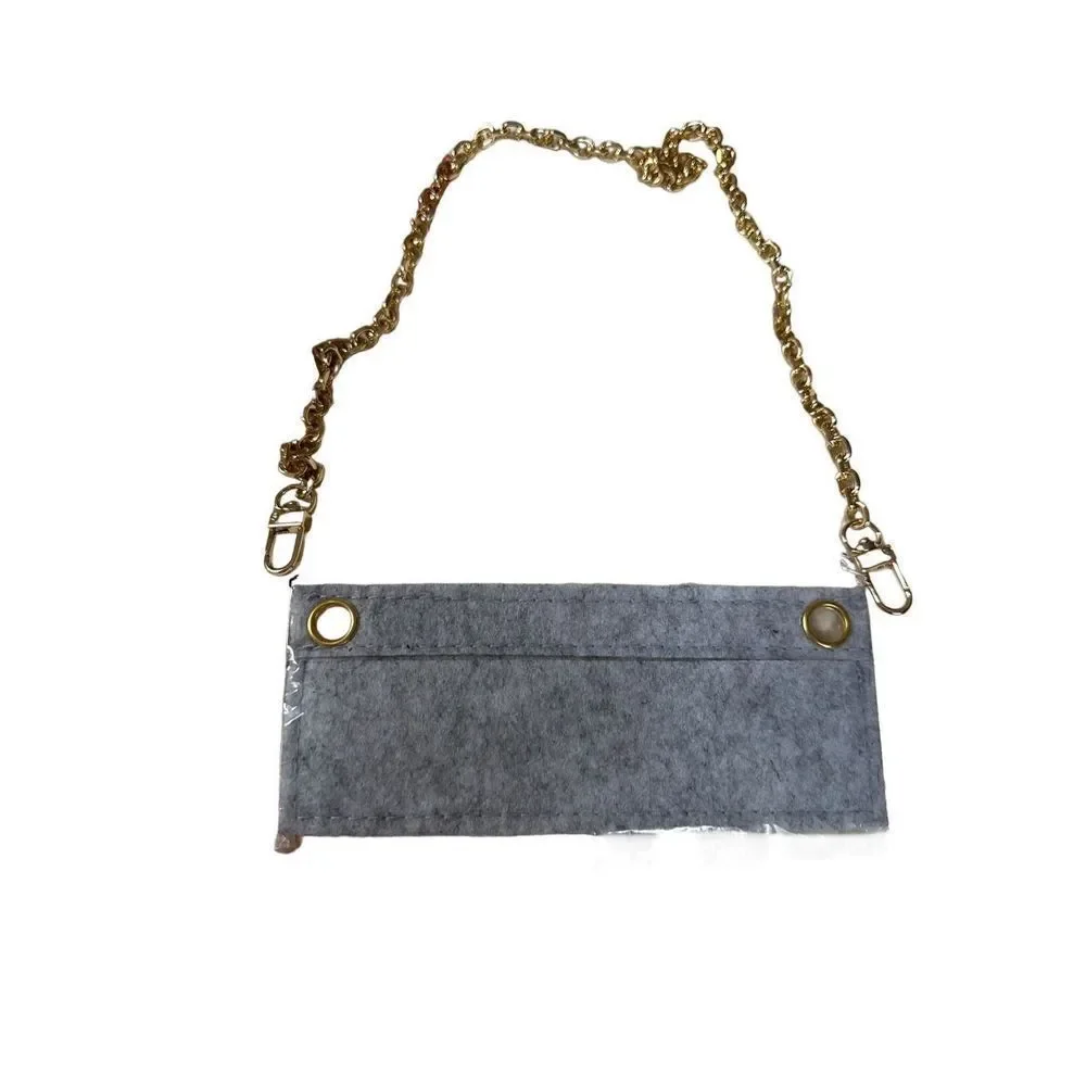 Wallet insert and gold chain