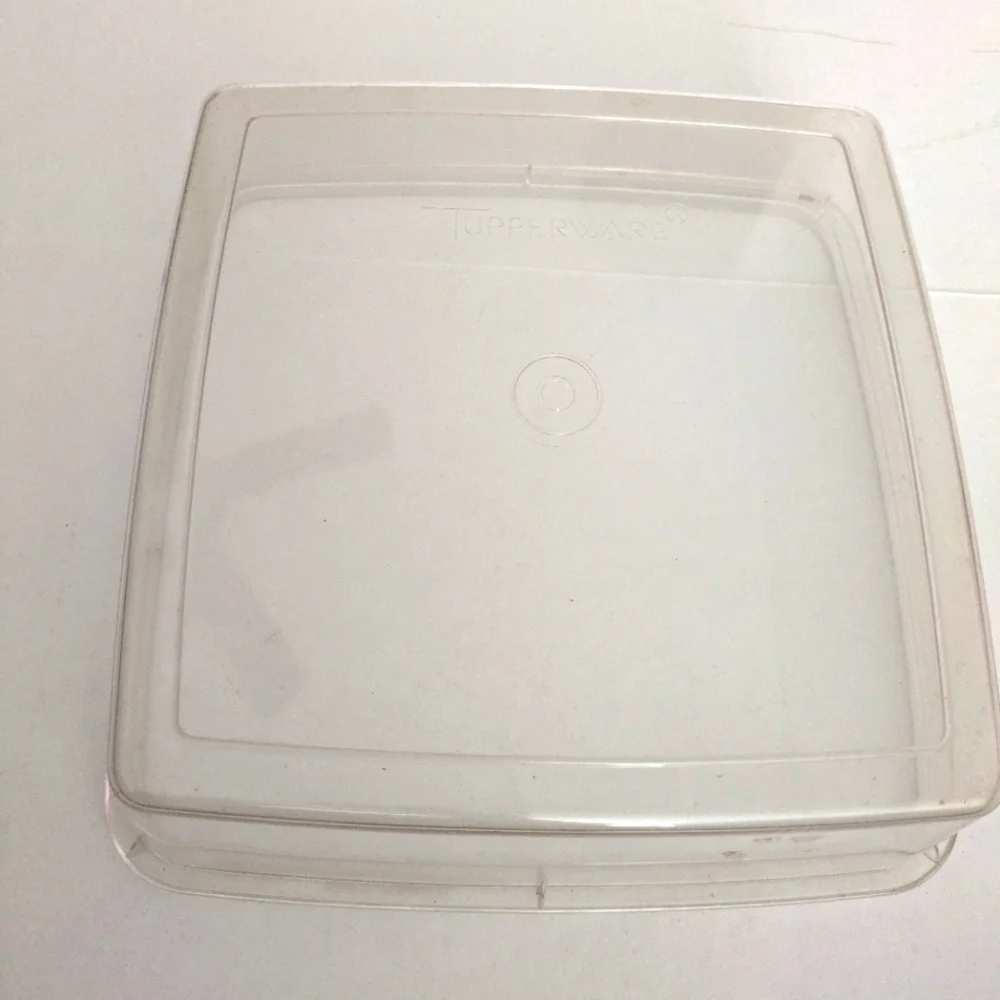 Vintage Tupperware Large square Storage keeper clear ,no lid.
