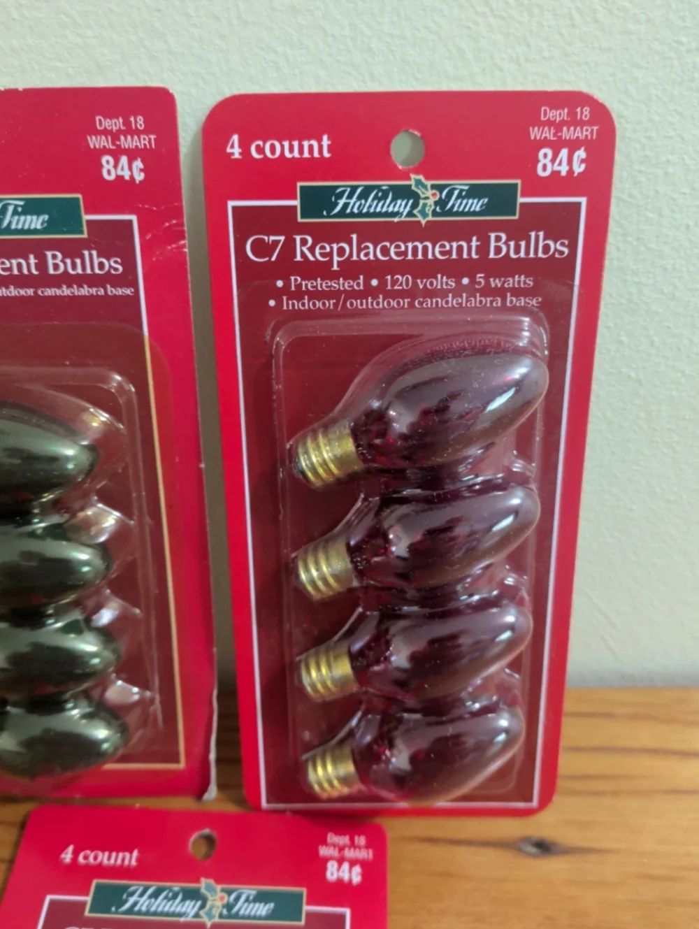 Holiday Time includes four bulbs