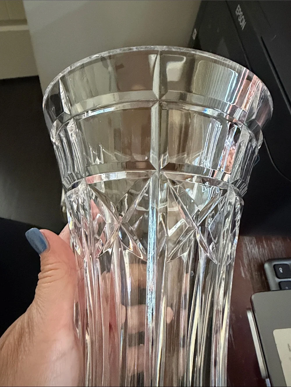 Waterford Crystal vertical cross flared