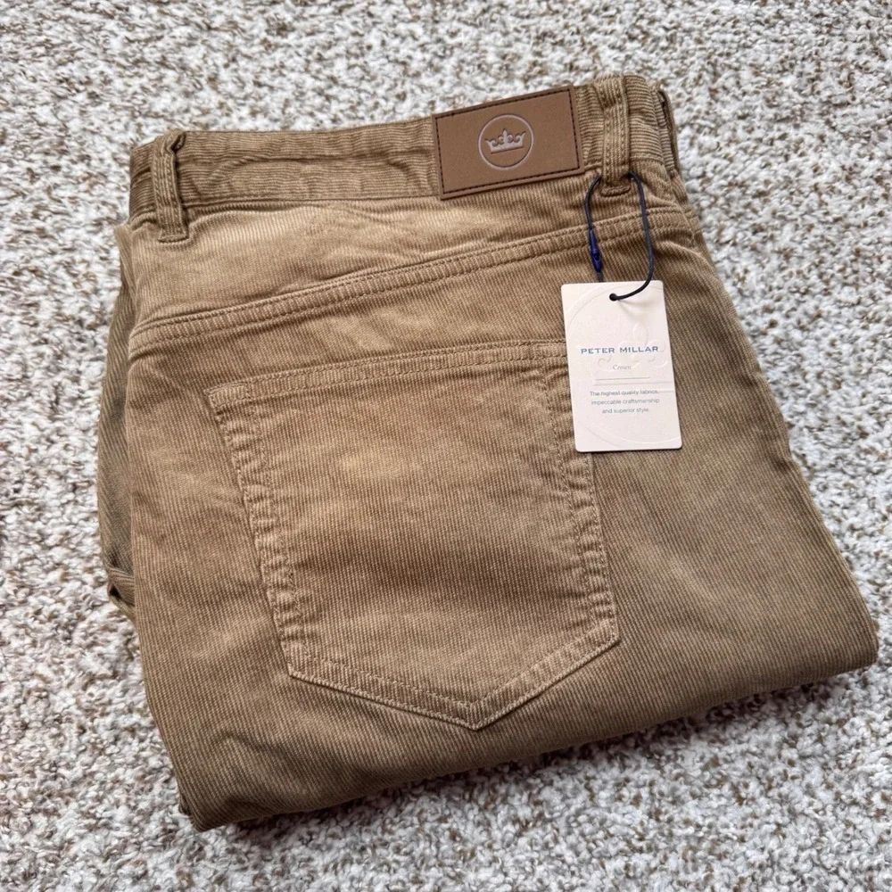 Peter‎ Millar Classic Fit Men 38x34 Superior Corduroy Tan Pant 2-Way Stretch New
