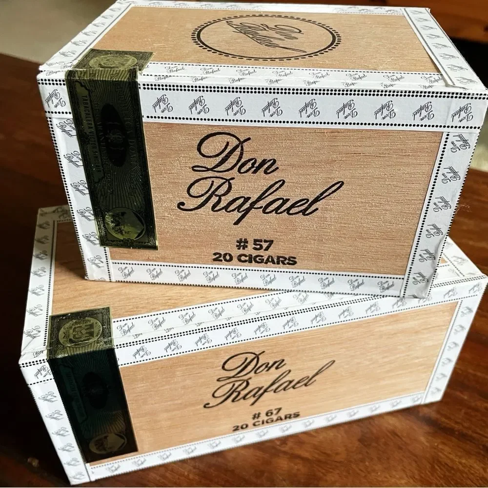Set of 2 Cigar Boxes for Storage Crafts Needlework Office