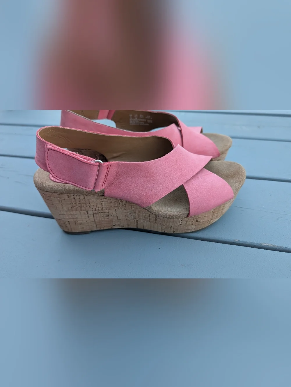 Clarks pink adjustable straps