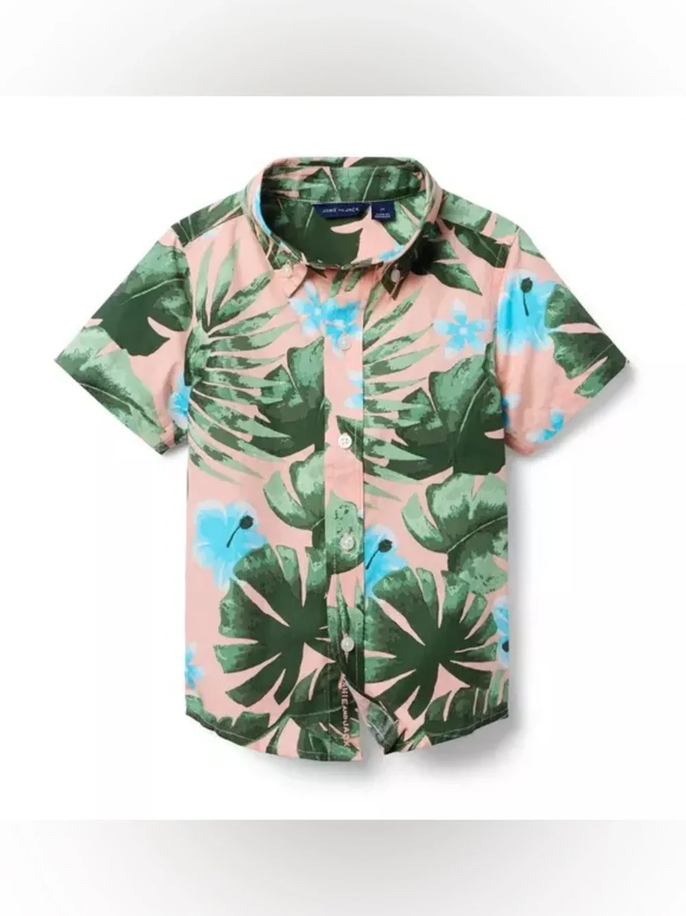 Brand New Janie & Jack Toddler Boys Tropical Button Down Poplin Shirt Size 3 NWT