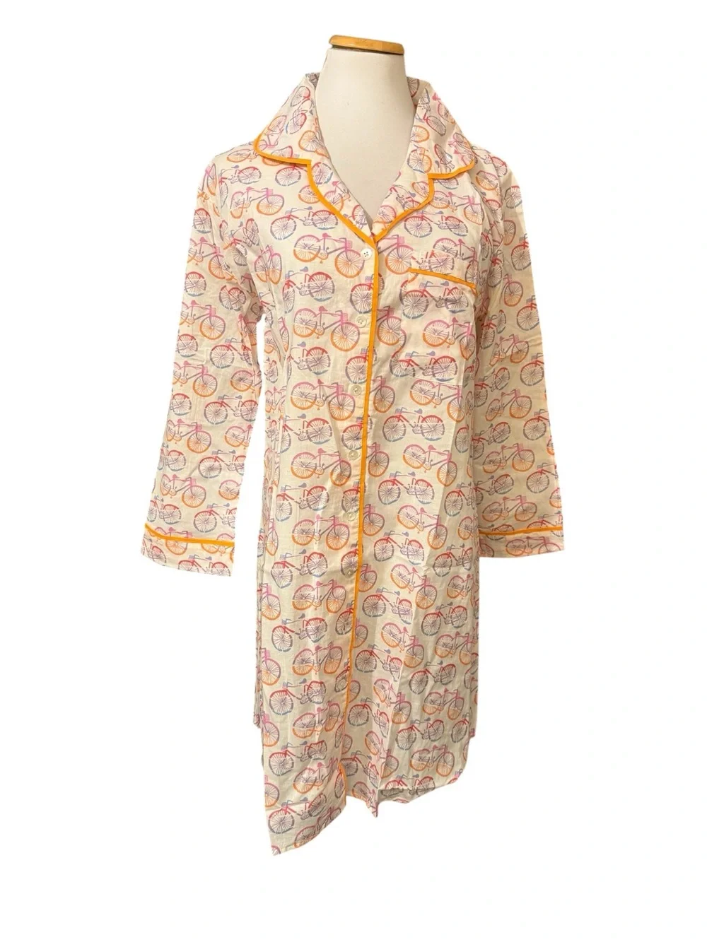 Rock flower paper piping cotton nightgown