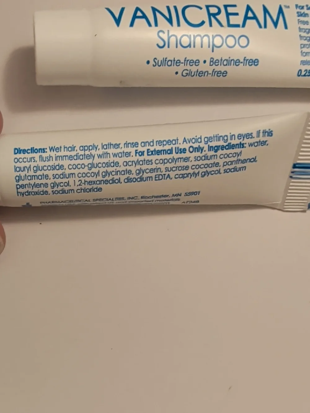 Vanicream shampoo blue