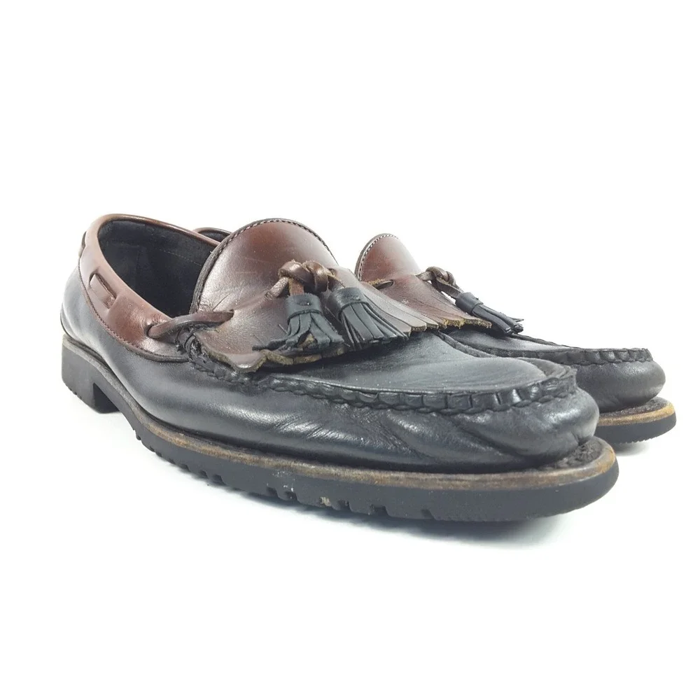 Allen Edmonds Men's Nantucket Brown Leather Tassel Kiltie Boat Shoes Size 11 B