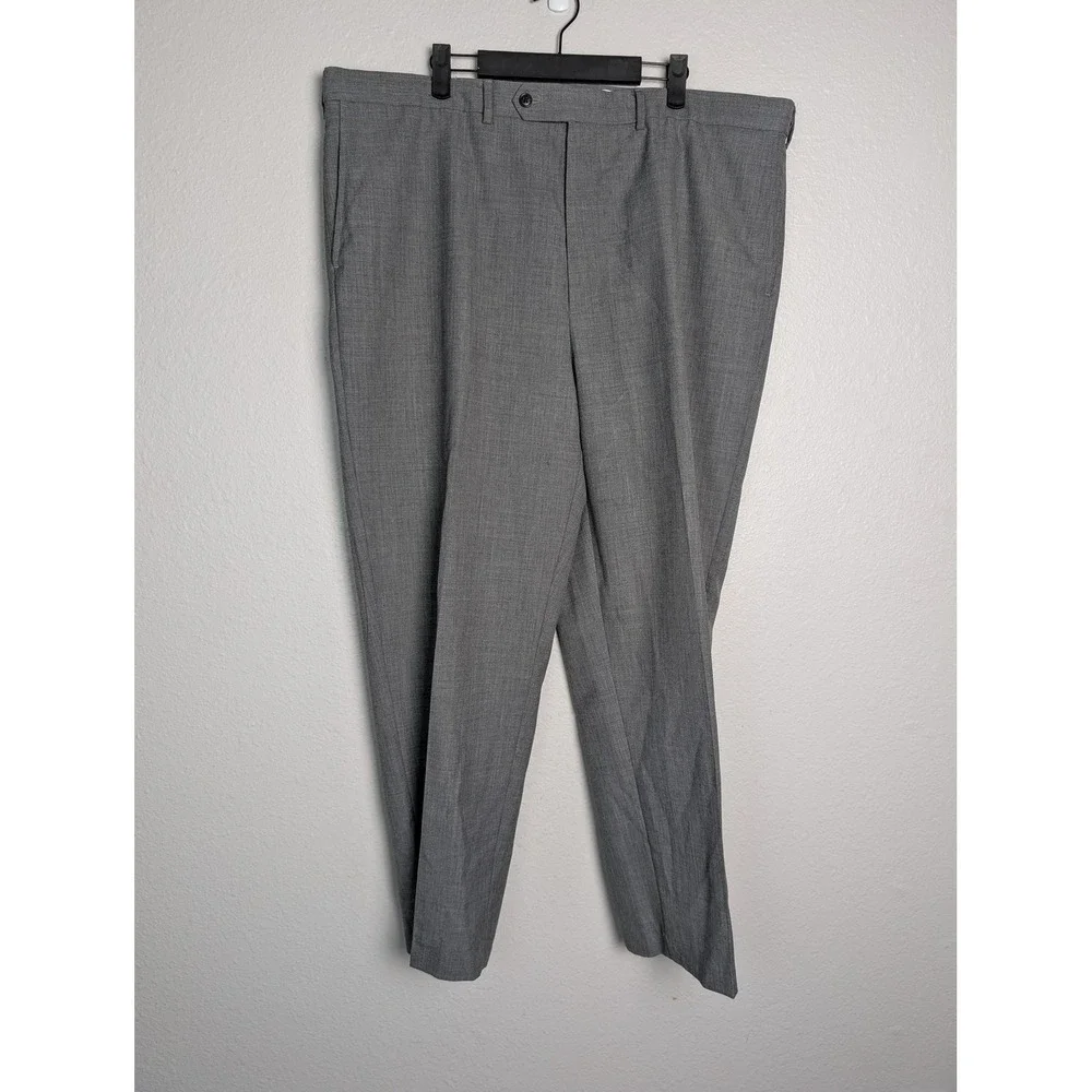 Lands' End Dress Pants Mens 42 Gray Traditional Fit Wool Lined Slacks Business‎