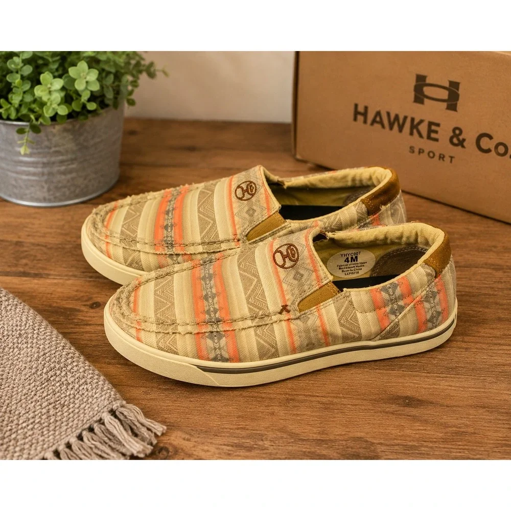Twisted X Hooey Youth Slip On Loafers Aztec Geometric Pattern Shoes YHYC007 4M
