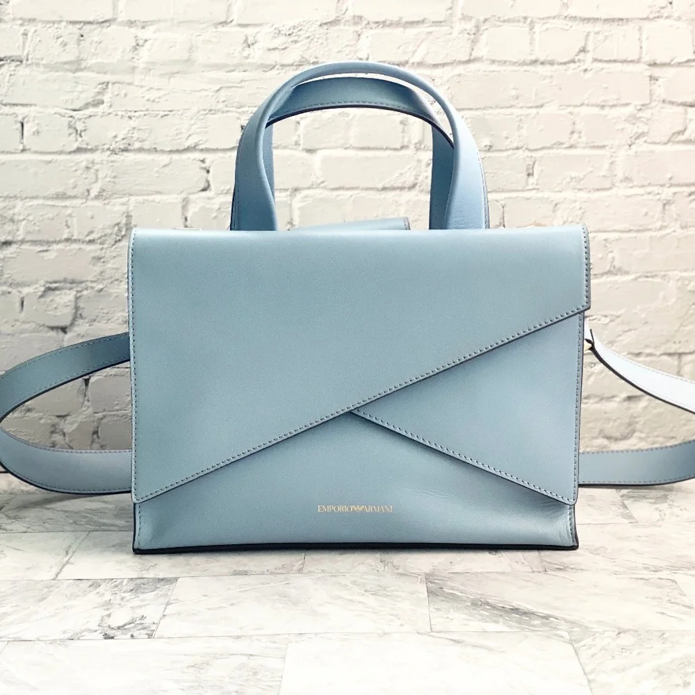 NWOT Emporio Armani Square Leather Satchel