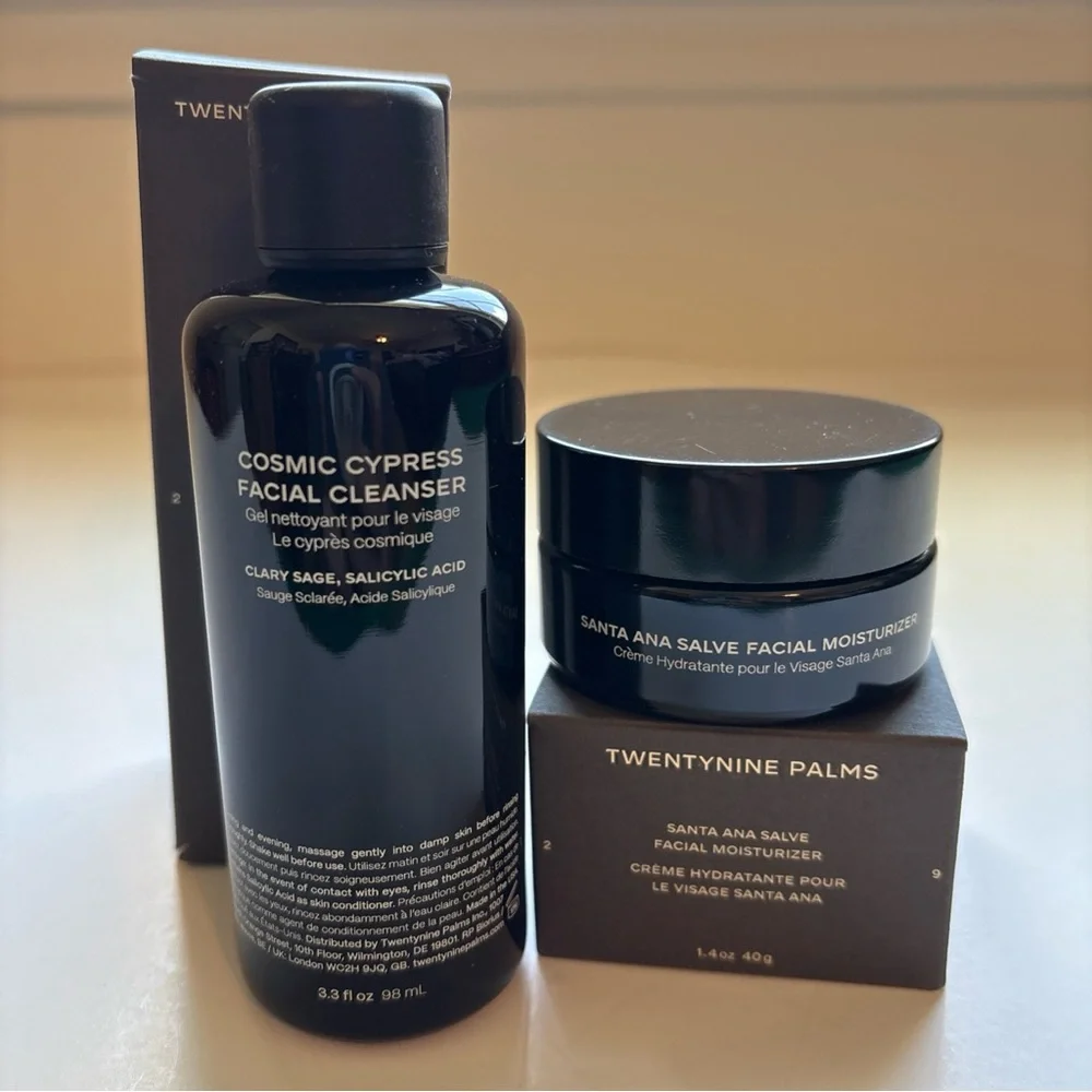 Twenty Nine Palms Cosmic Cypress Facial Cleanser & Santa Ana‎ Salve Moisturizer