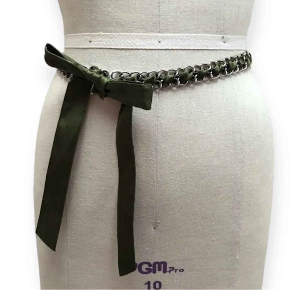 Y2K Express Ribbon Double Cain Link Belt