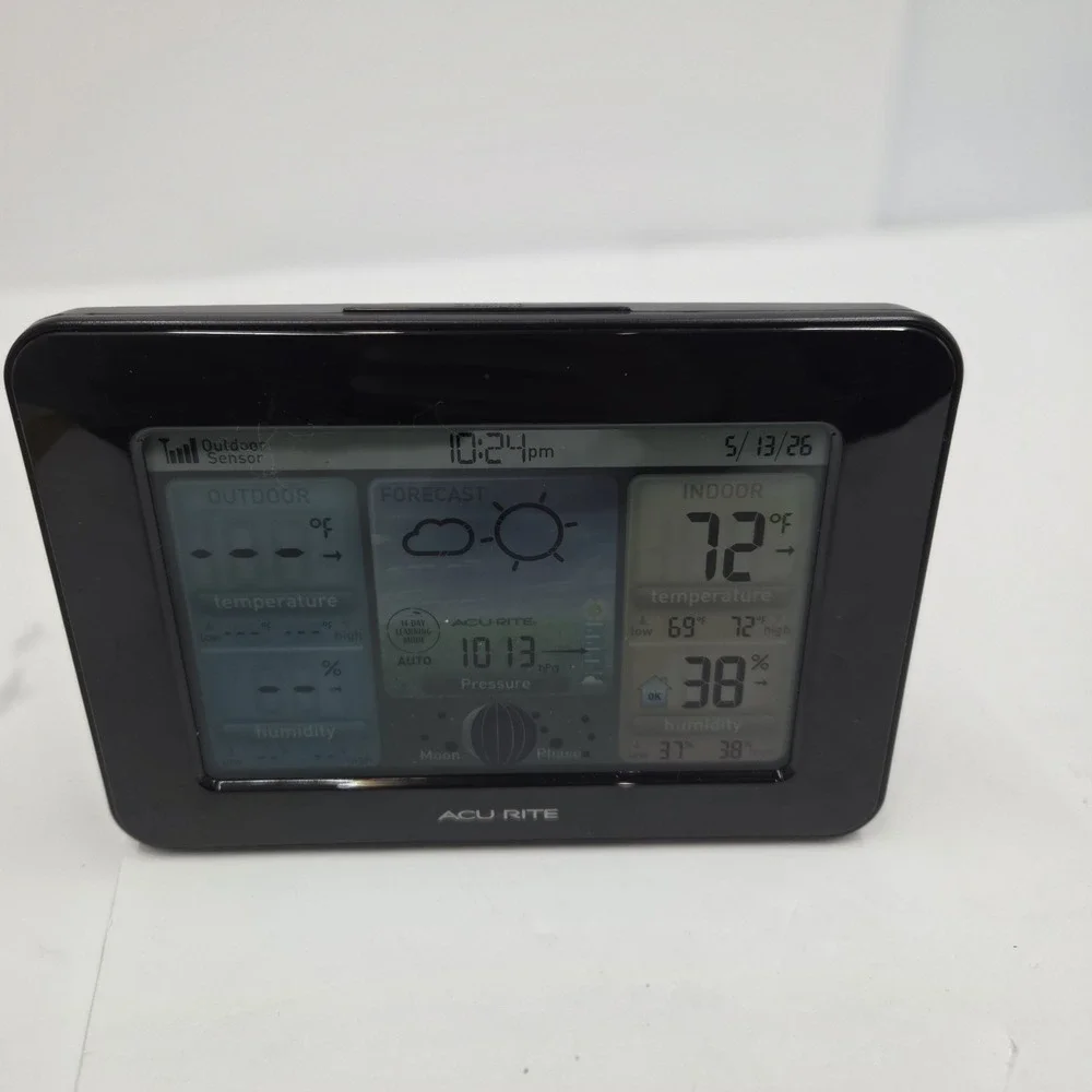 AcuRite 02077M Weather Station Display Only Tested Moon Phase Clock