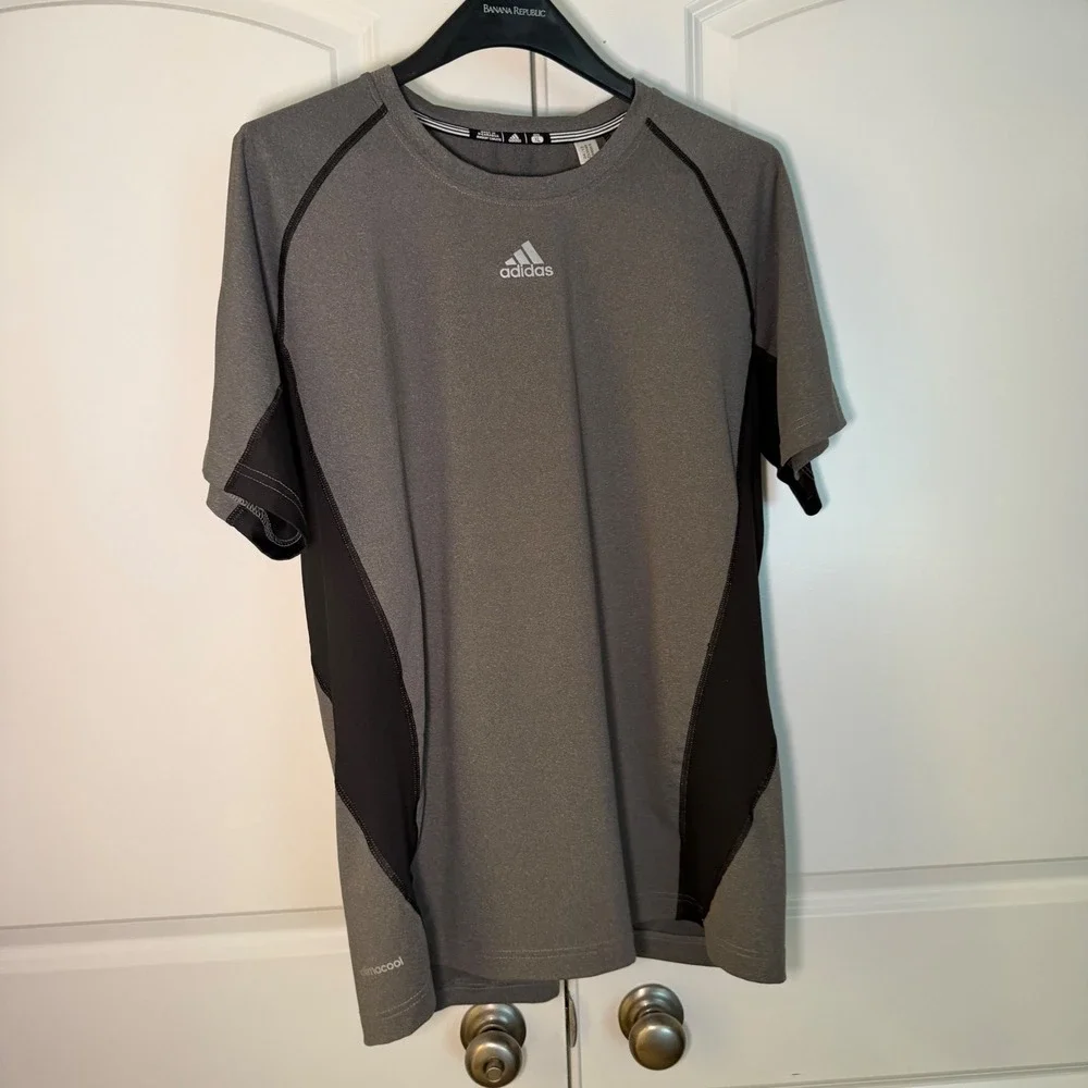 Adidas Climacool Mens Gray Black Performance Athletic Training Shirt XL Z33549