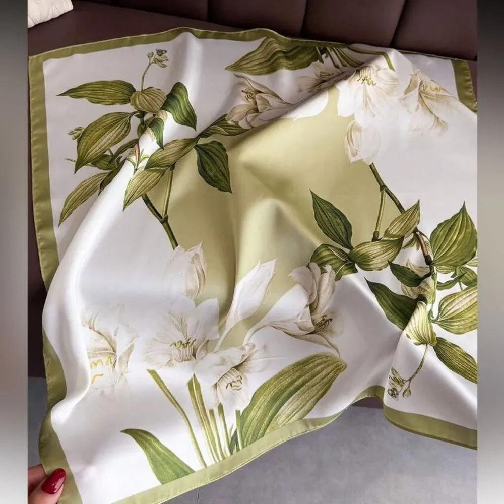 Floral Green Scarf S96