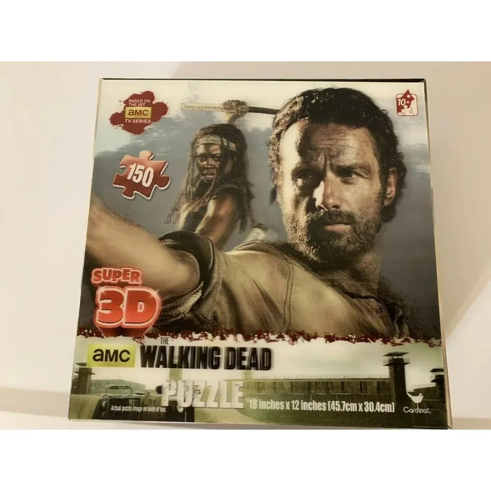 New Walking Dead Super 3-D Puzzle 150 pcs Rick Michonne 18x 12 inch AMC Cardinal