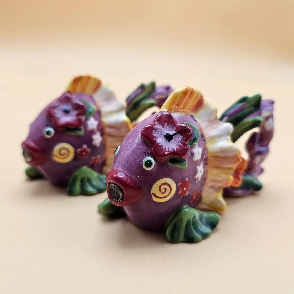 Purple Fish personality whimsical ceramic