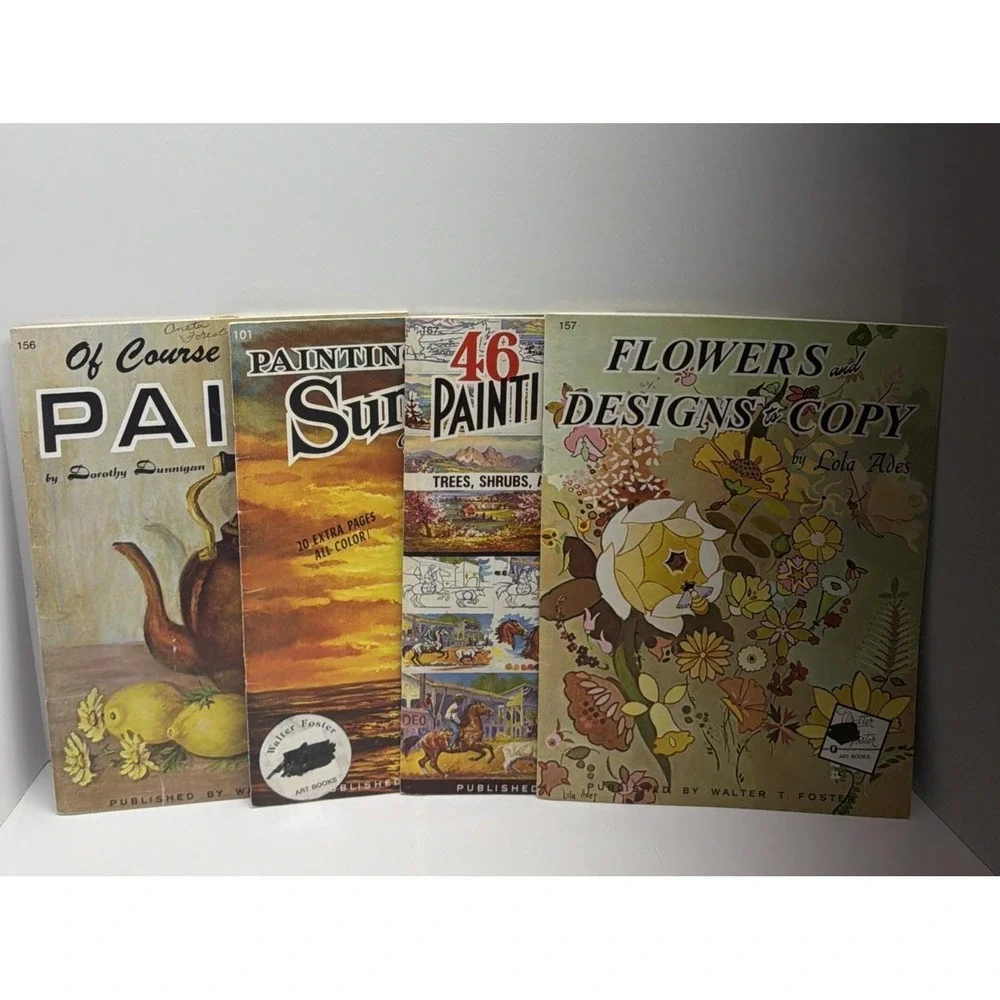 VTG Walter T. Foster Art Instruction Books Painting Guides How To (Lot Of 4)
