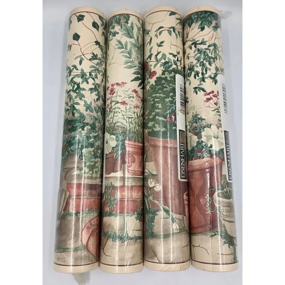 Vint Pre Pasted Wallpaper Border Cottagecore   Garden Floral Country Victorian