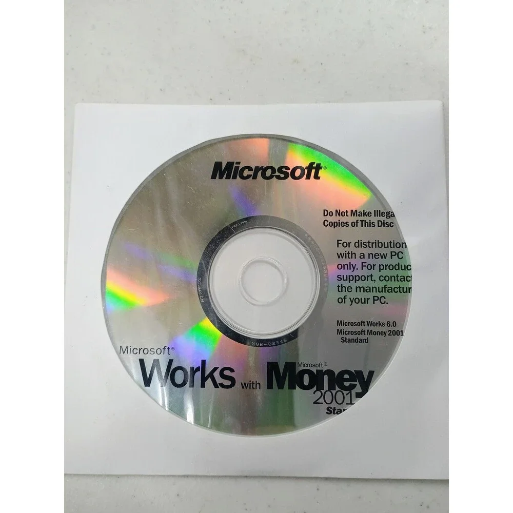 Microsoft Works 6.0 with Money 2001 Standard OEM CD-ROM Software PC