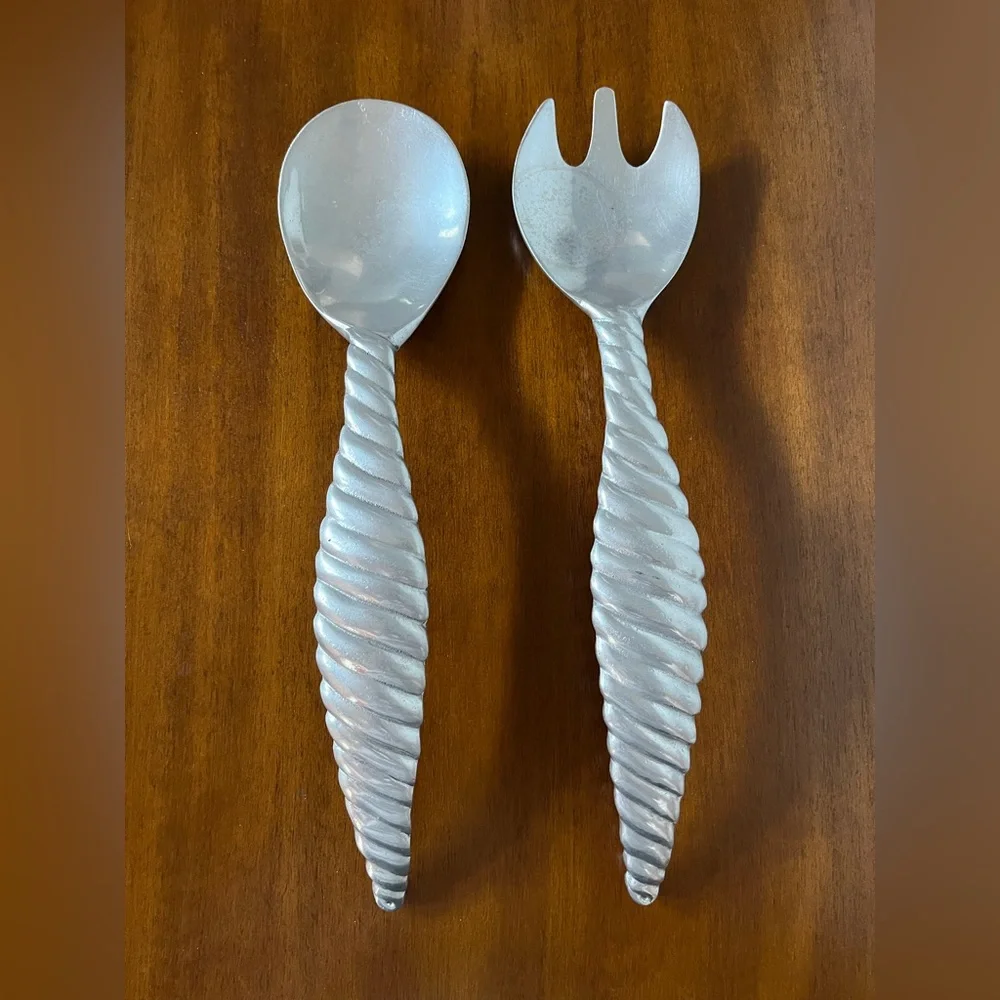 Vintage 1995 Mariposa Brillante cast aluminum salad servers