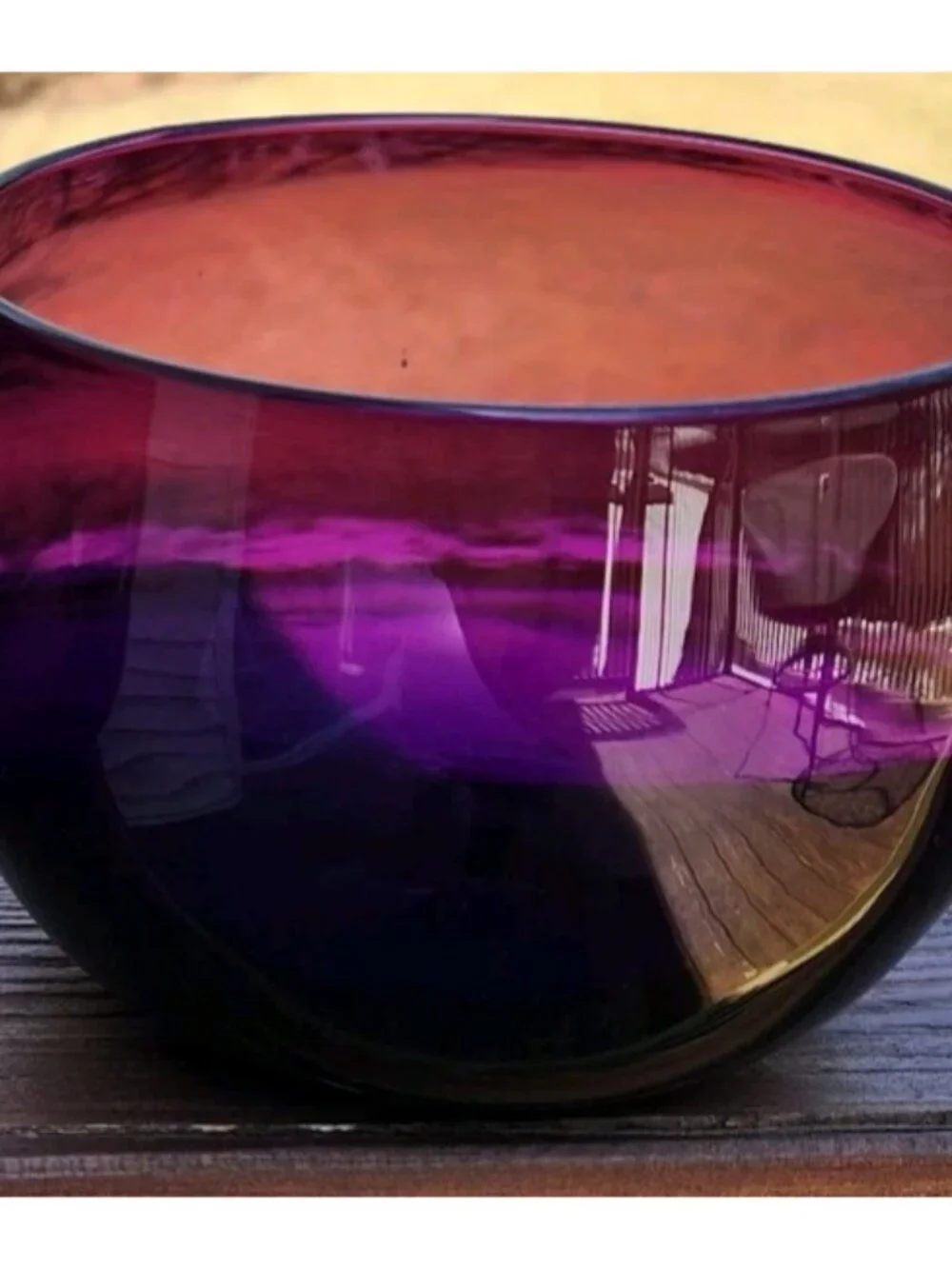 Antique Regency Amethyst Art Glass Purple Finger Bowl Rinser Polished Pontil