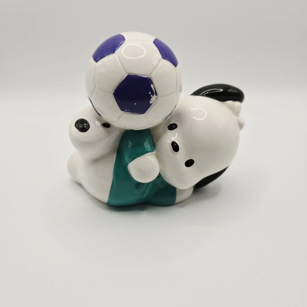 Sanrio Pochacco‎ Playing with Ball VTG Pottery Piggy Bank 11cm / 4.33 Inch Long