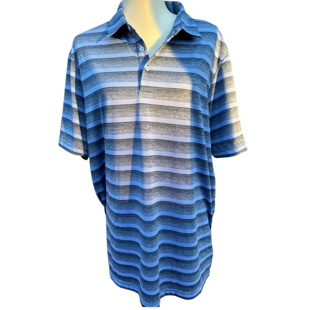 Mens Adidas Blue Polo Golf Shirt Short Sleeve size XL