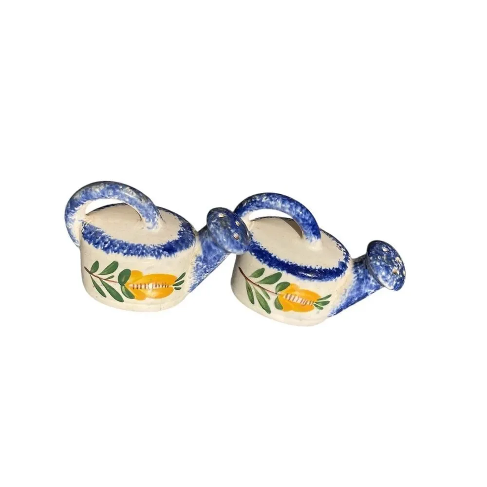 Vintage Desvres Water Pitcher Ceramic Art Seasoning Shakers Salt and Pepper Made