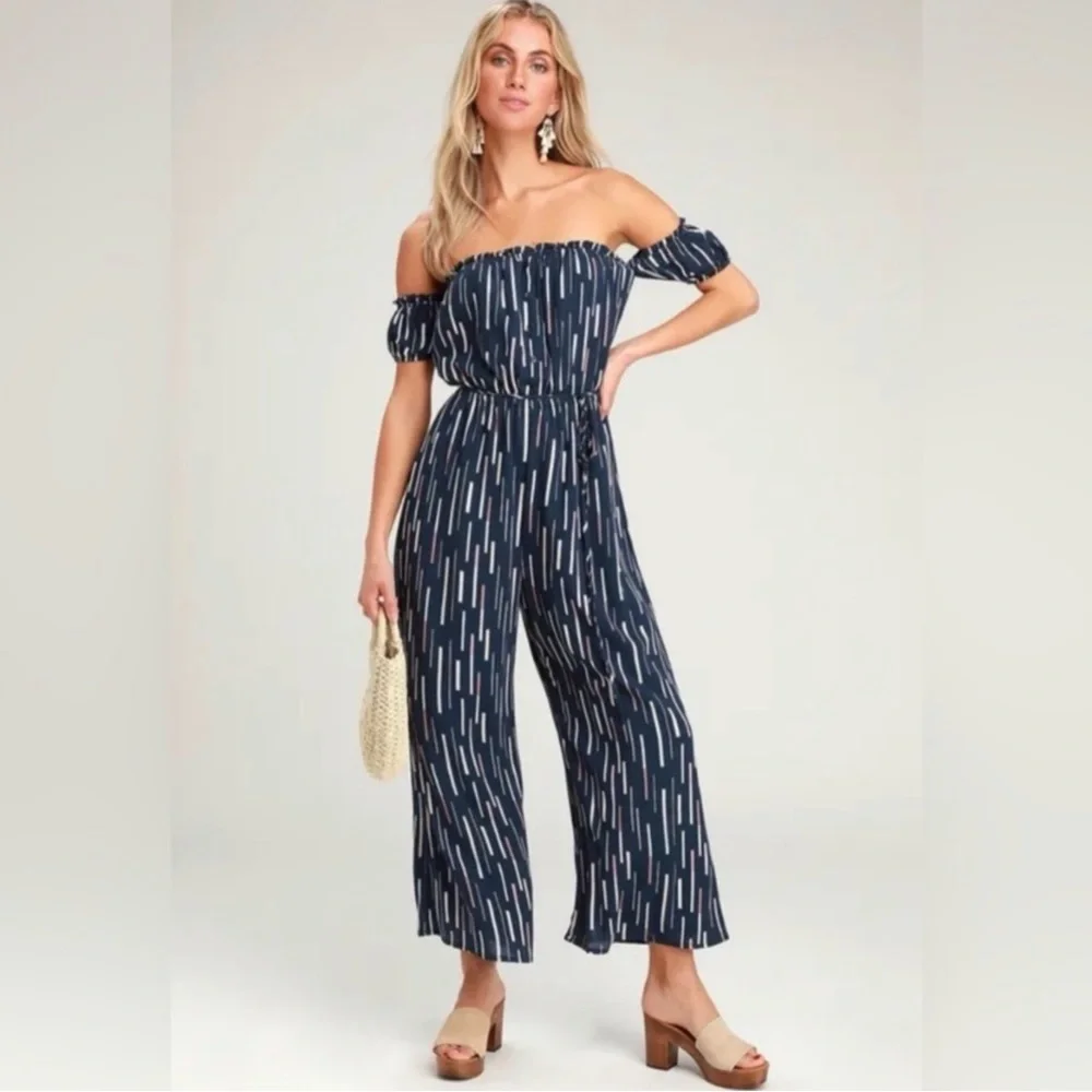Lulus True Radiance Off-the-Shoulder Jumpsuit NWT