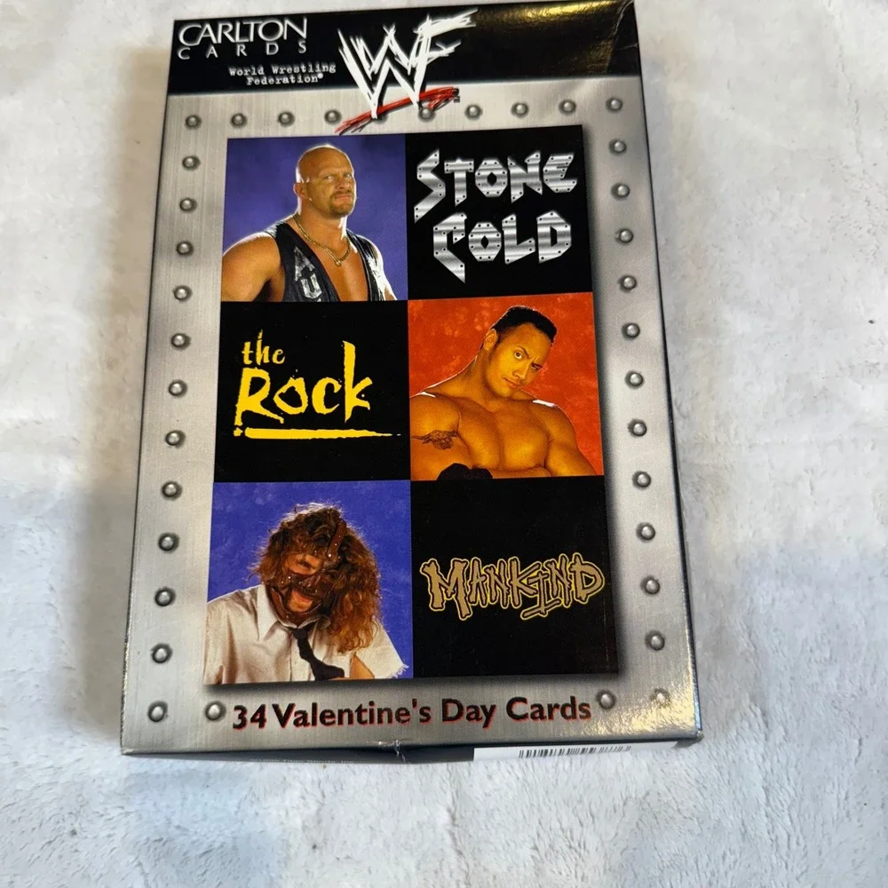 Vintage 1999 WWF Wrestling Valentine Cards Stone Cold The Rock Mankind Sealed