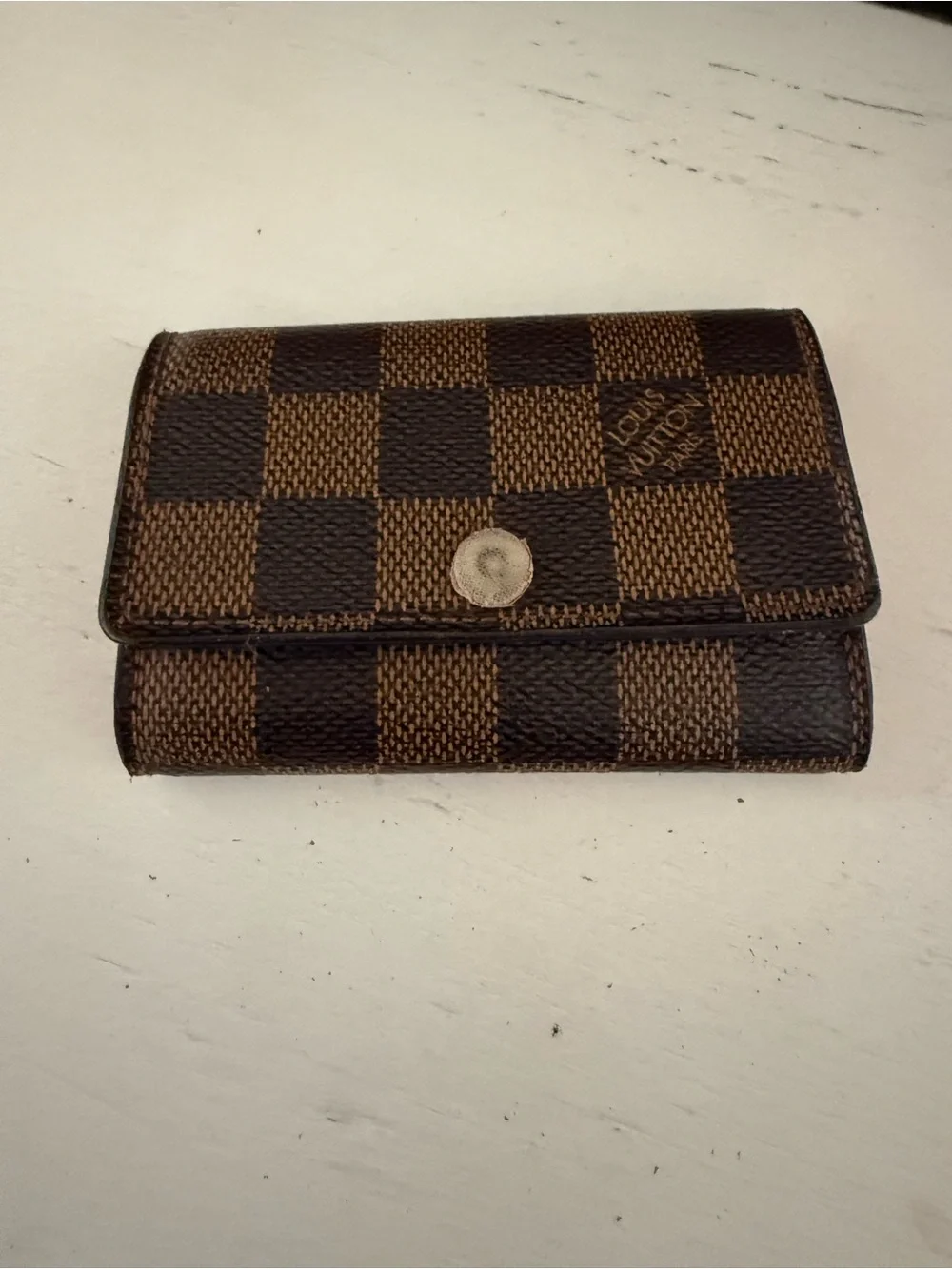 Louis Vuitton 6 ring key holder Damier Ebene Rose Ballerine pink