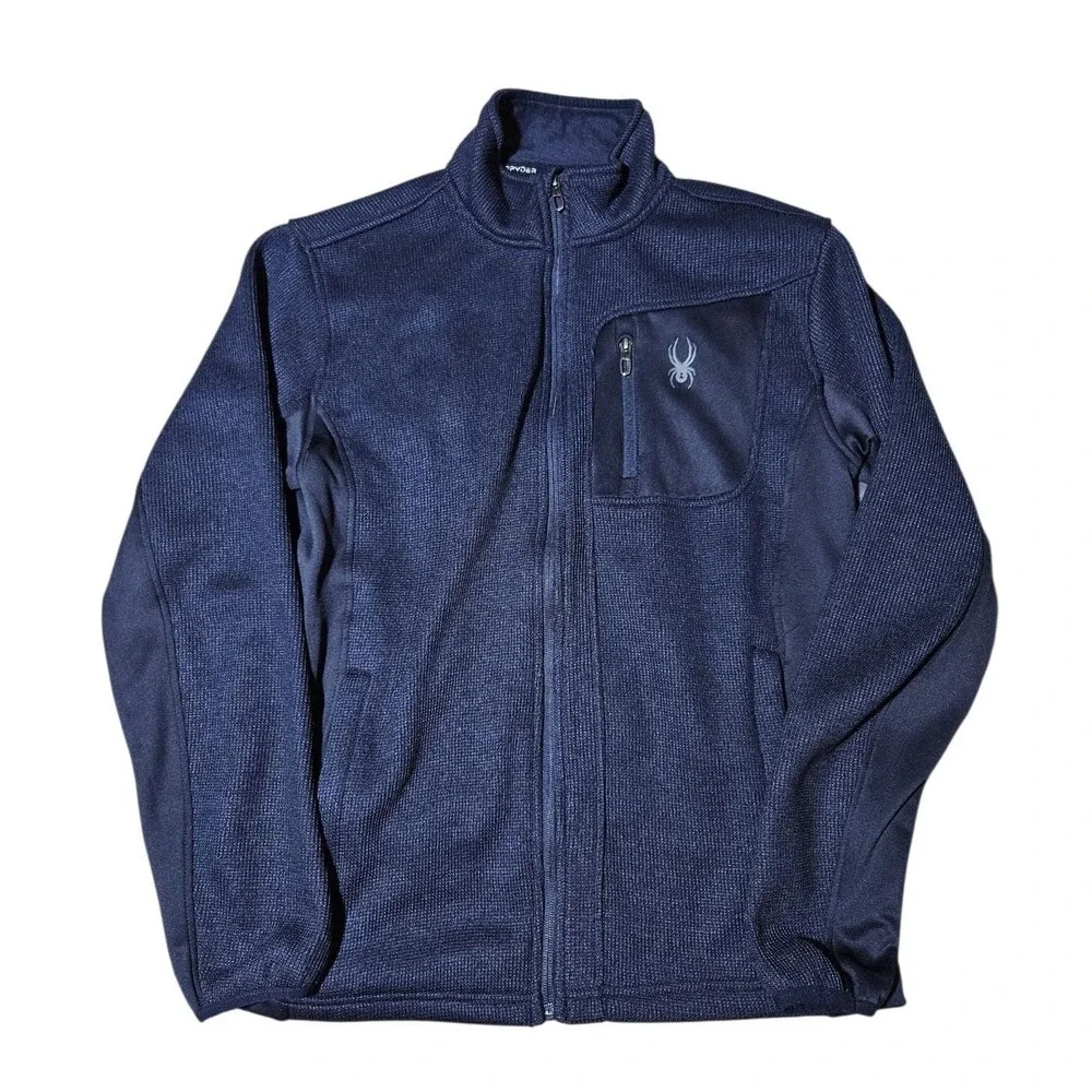 Spyder Mens Large Sweater Bandit Activewear Long Sleeve Full Zip Blue