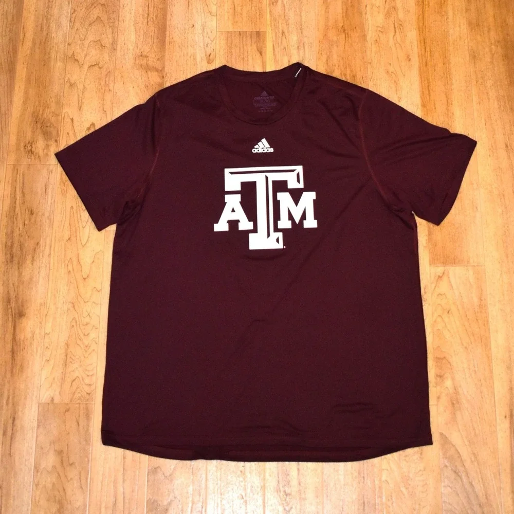 Adidas Creator Tee Texas A&M Men XL Maroon Short Sleeve Performance Shirt